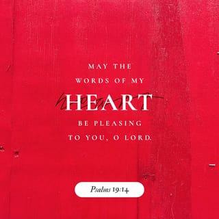 Psalms 19:14 - May these words of my mouth and this meditation of my heart
be pleasing in your sight,
LORD, my Rock and my Redeemer.