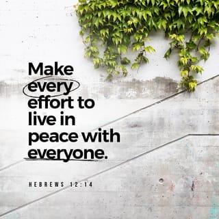 Hebrews 12:14 - Pursue peace with all people, and holiness, without which no one will see the Lord