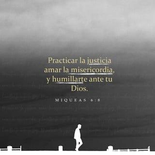 Miqueas 6:8 - Oh hombre, él te ha declarado lo que es bueno, y qué pide Jehová de ti: solamente hacer justicia, y amar misericordia, y humillarte ante tu Dios.