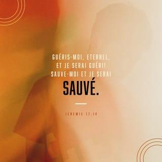 Jérémie 17:14 - «Guéris-moi, Eternel, et je serai guéri! Sauve-moi et je serai sauvé, car tu es le sujet de ma louange.
