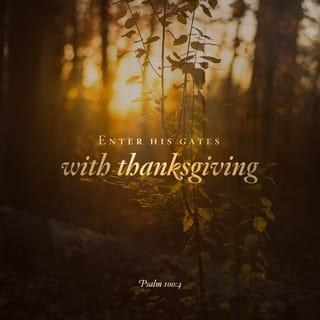 Psalms 100:4 - Enter his gates with thanksgiving
and his courts with praise;
give thanks to him and praise his name.