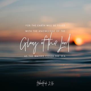 Habakkuk 2:14 - For as the waters fill the sea,
the earth will be filled with an awareness
of the glory of the LORD.