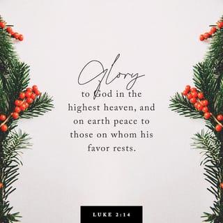 Luke 2:13-14 - And suddenly there was with the angel a multitude of the heavenly host praising God and saying:
“Glory to God in the highest,
And on earth peace, goodwill toward men!”