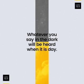 Luke 12:3 - Whatever you have said in the dark will be heard in the light, and what you have whispered behind closed doors will be shouted from the housetops for all to hear!