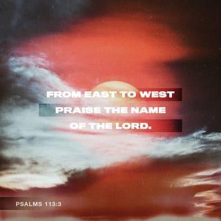 Psalms 113:1-3 - Hallelujah!
You who serve GOD, praise GOD!
Just to speak his name is praise!
Just to remember GOD is a blessing—
now and tomorrow and always.
From east to west, from dawn to dusk,
keep lifting all your praises to GOD!