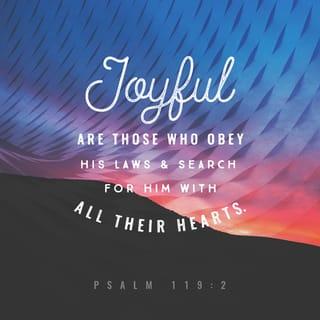 Psalms 119:2 - Joyful are those who obey his laws
and search for him with all their hearts.