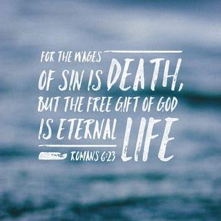 Romans 6:23 - For sin pays its wage — death; but God's free gift is eternal life in union with Christ Jesus our Lord.