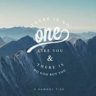 2 Samuel 7:22 - For this reason You are great, Lord GOD; for there is no one like You, and there is no God except You, according to all that we have heard with our ears.
