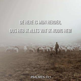 Psalmen 23:1-3 - Een lied van David.

De Heer zorgt voor mij zoals een herder voor zijn schapen zorgt.
Ik kom niets tekort.
Hij laat mij rusten in groene velden.
Hij laat mij drinken uit rustige stroompjes.
Hij geeft me kracht.
Hij helpt me om te leven zoals Hij het wil,
omdat Hij dat heeft beloofd.