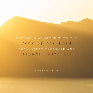 Proverbs 15:16 - Better is a little with the fear of the LORD,
Than great treasure with trouble.