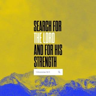 1 Chronicles 16:10-11 - Glory in his holy name;
let the hearts of those who seek the LORD rejoice.
Look to the LORD and his strength;
seek his face always.