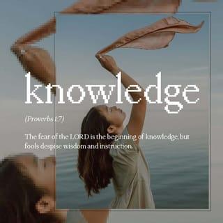 Proverbs 1:7 - The fear of Jehovah is the beginning of knowledge;
But the foolish despise wisdom and instruction.