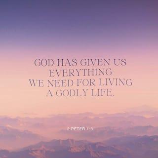 2 Peter 1:3 - We have everything we need to live a life that pleases God. It was all given to us by God's own power, when we learned he had invited us to share in his wonderful goodness.