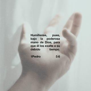 1 Pedro 5:6 - Humillaos, pues, bajo la poderosa mano de Dios, para que él os exalte cuando fuere tiempo