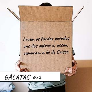 Gálatas 6:2 - Ajudem a levar os fardos uns dos outros e obedeçam, desse modo, à lei de Cristo.