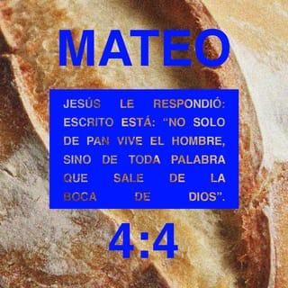 Mateo 4:4 - Jesús le contestó:
—La Biblia dice:
“No solo de pan vive la gente;
también necesita obedecer
todo lo que Dios manda.”