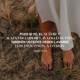 San Juan 13:14 - Pues si yo, el Señor y el Maestro, les he lavado los pies, también ustedes deben lavarse los pies unos a otros.