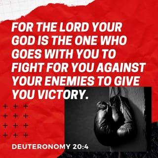 Deuteronomy 20:4 - for the LORD your God is he that goeth with you, to fight for you against your enemies, to save you.
