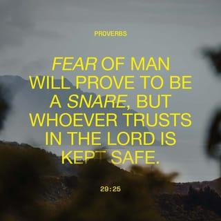 Proverbs 29:25 - Fear of man will prove to be a snare,
but whoever trusts in the LORD is kept safe.