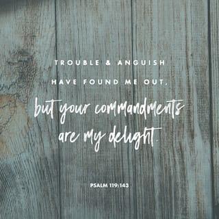 Psalms 119:143 - Trouble and anguish have overtaken me,
Yet Your commandments are my delights.