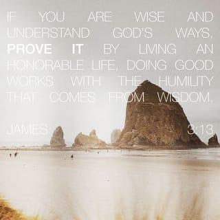 James 3:13 - Are any of you wise or sensible? Then show it by living right and by being humble and wise in everything you do.
