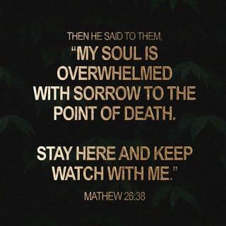 Matthew 26:38 - Then He said to them, “My soul is exceedingly sorrowful, even to death. Stay here and watch with Me.”