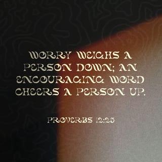 Proverbs 12:25 - Anxiety in the heart of man causes depression,
But a good word makes it glad.