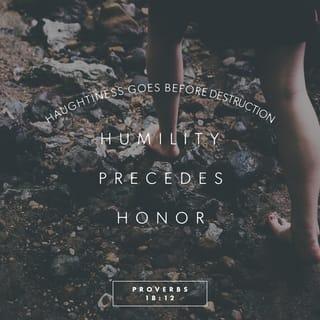 Proverbs 18:12 - Before a downfall the heart is haughty,
but humility comes before honor.