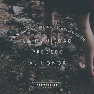 Proverbios 18:12 - Antes del quebrantamiento se eleva el corazón del hombre,
Y antes de la honra es el abatimiento.