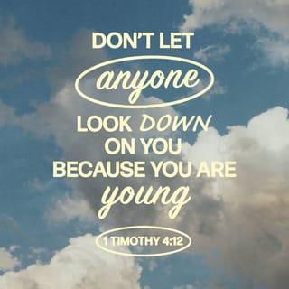 1 Timothy 4:12 - Don’t let anyone look down on you because you are young, but set an example for the believers in speech, in conduct, in love, in faith and in purity.