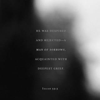 Isaiah 53:3 - He was despised and rejected and forsaken by men, a Man of sorrows and pains, and acquainted with grief and sickness; and like One from Whom men hide their faces He was despised, and we did not appreciate His worth or have any esteem for Him.