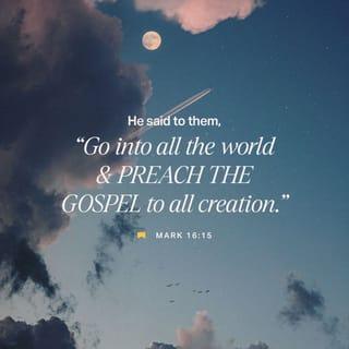 Mark 16:15 - And He said to them, Go into all the world and preach and publish openly the good news (the Gospel) to every creature [of the whole human race].