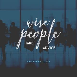 Proverbs 12:15 - Fools see their own way as right,
but the wise listen to advice.